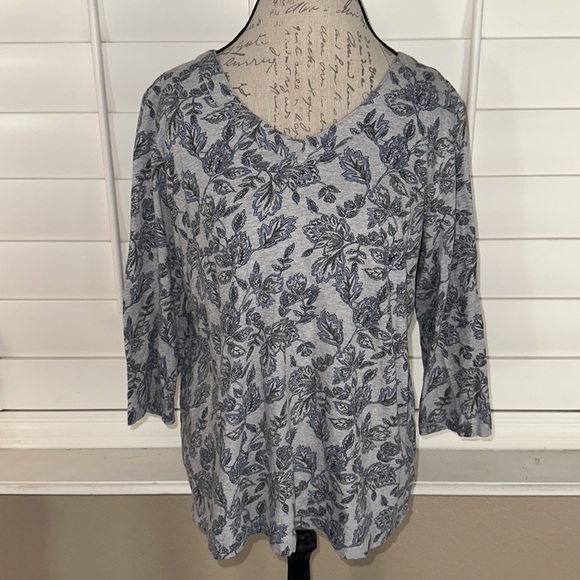 Pure Jill J Jill Kalamkari Print Knit Top 100% Organic Cotton - Picture 1 of 13